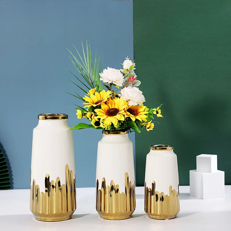 Golden Horizon Hydroponic Vase