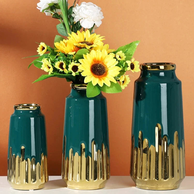 Golden Horizon Hydroponic Vase