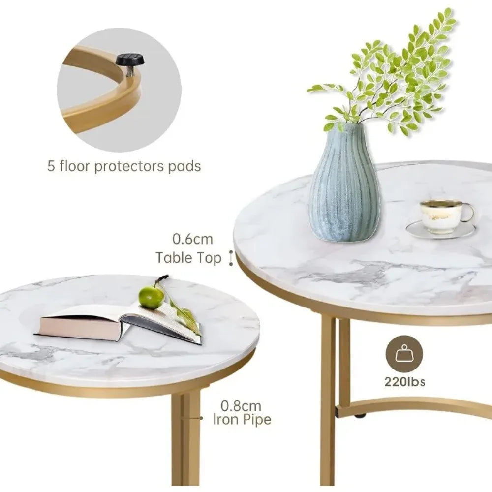 Luxe Marble Nesting Table Set