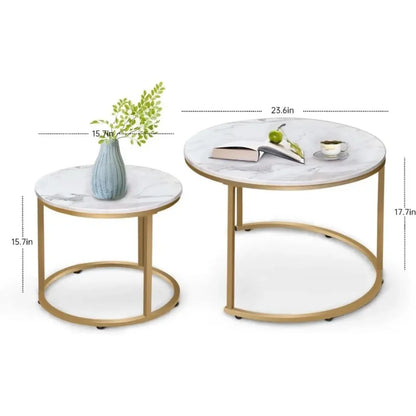 Luxe Marble Nesting Table Set