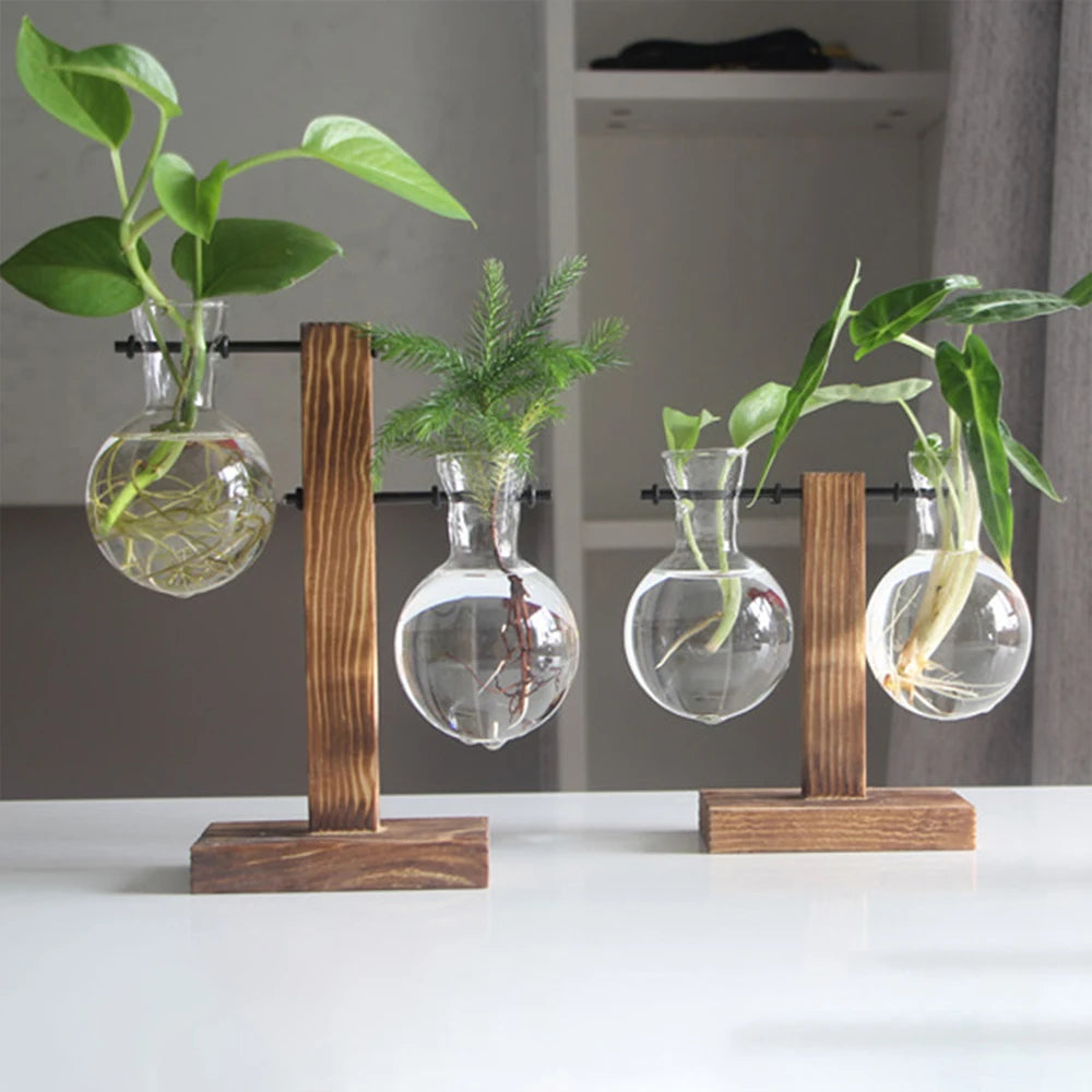 Verdant Harmony Glass Planter