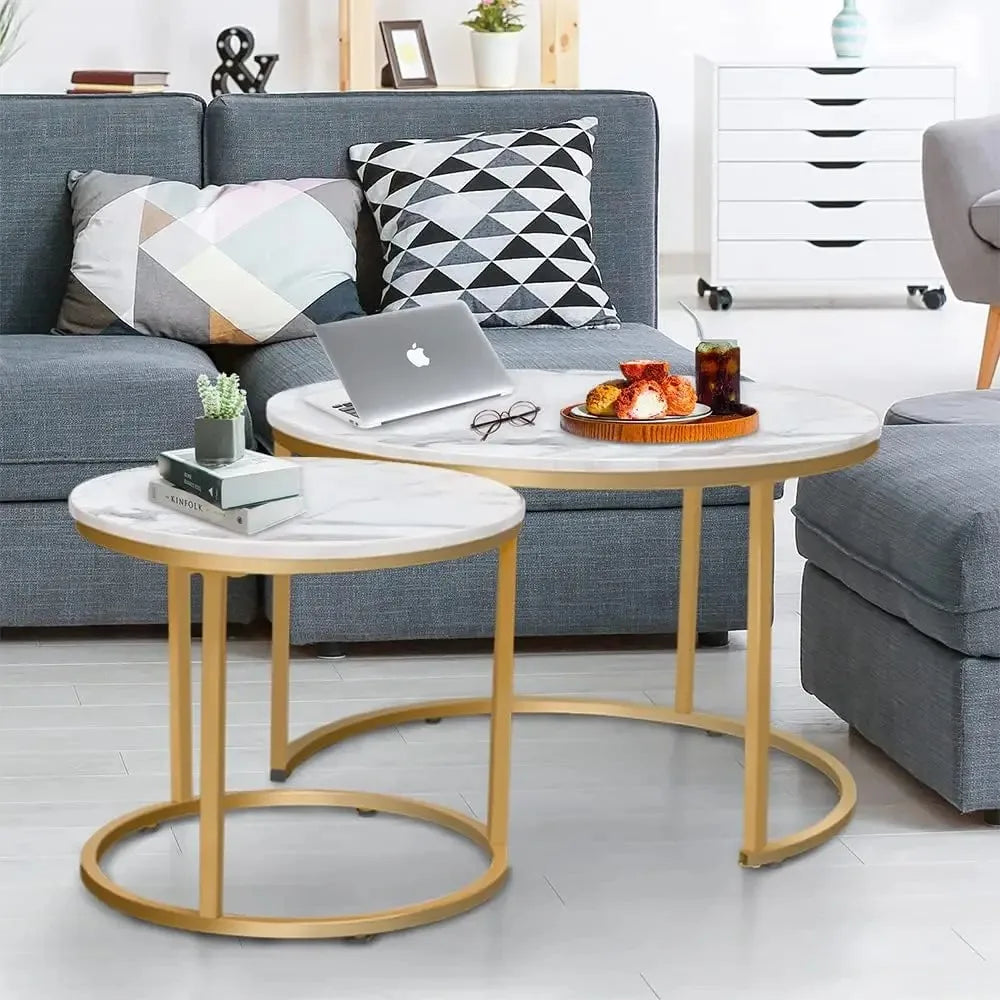 Luxe Marble Nesting Table Set